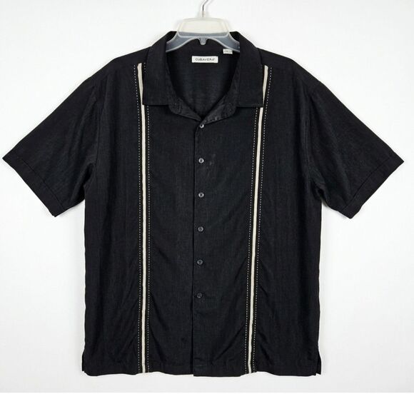 Cubavera Other - CUBAVERA Men's Havana Style Button Down Black Stripe Shirt 3X